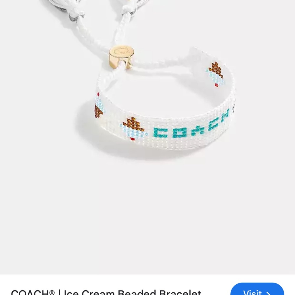 COACH Ice Cream Beaded Bracelet - White and Blue out of stock online $500